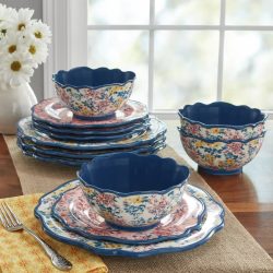 The Pioneer Woman Pretty Posies 12-Piece Stoneware Dinnerware Set